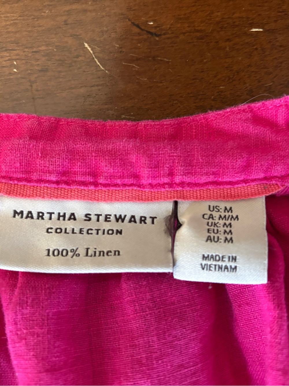 Martha Stewart Pink Button-Front dress Linen Pockets Sz M Sustainable Casual - Picture 9 of 10